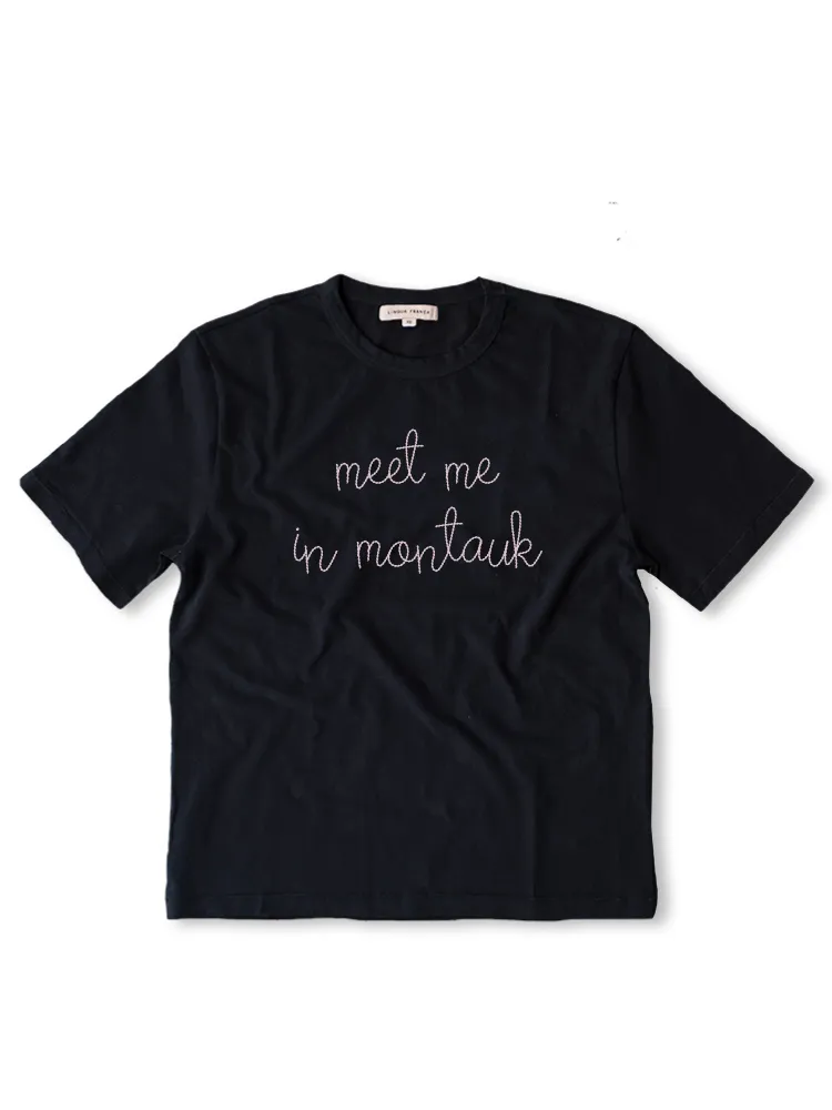 "meet me in montauk" T-Shirt sold by Lingua Franca NYC product image thumbnail 2