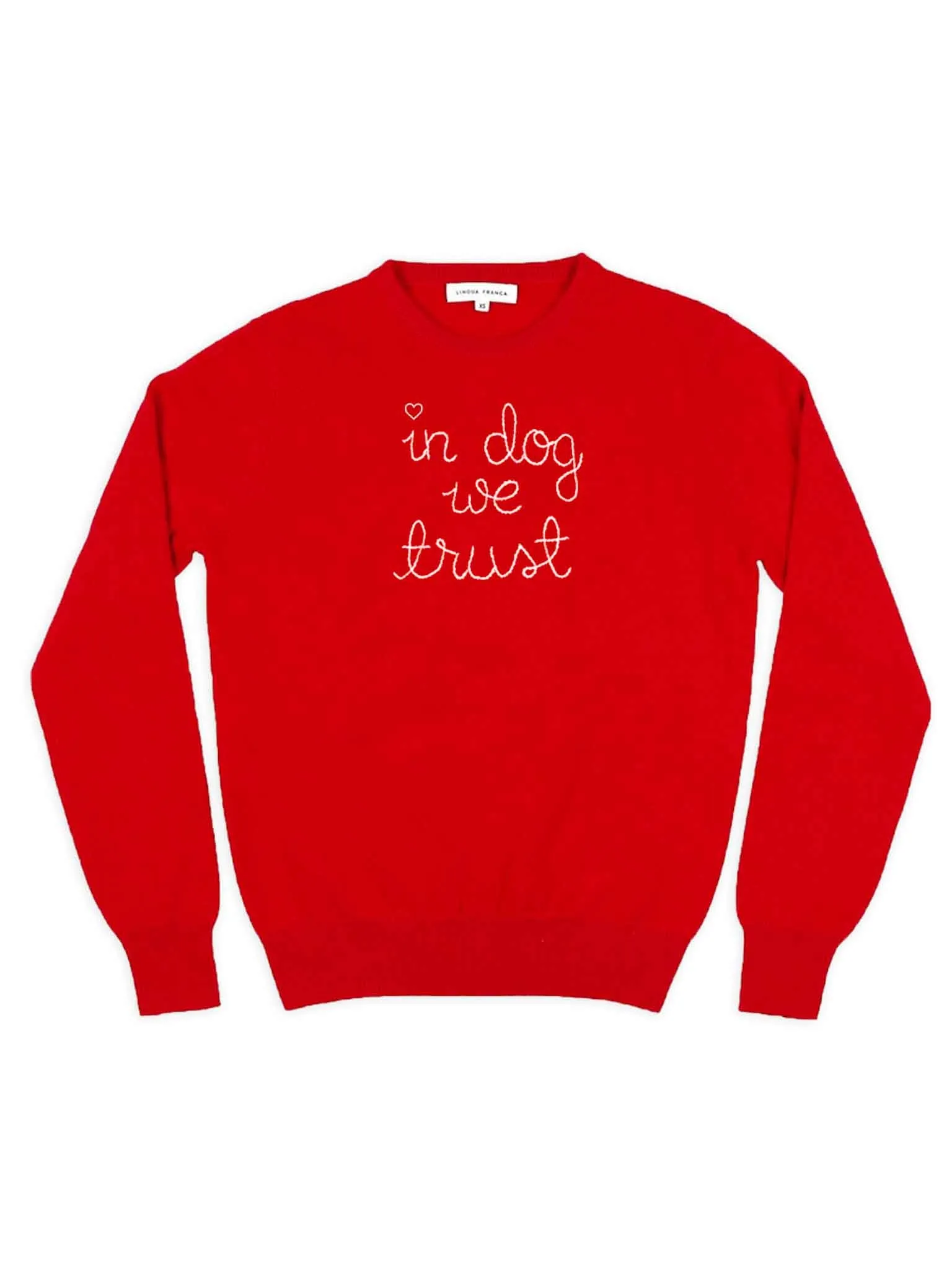 "in dog we trust" Women's Crewneck sold by Lingua Franca NYC