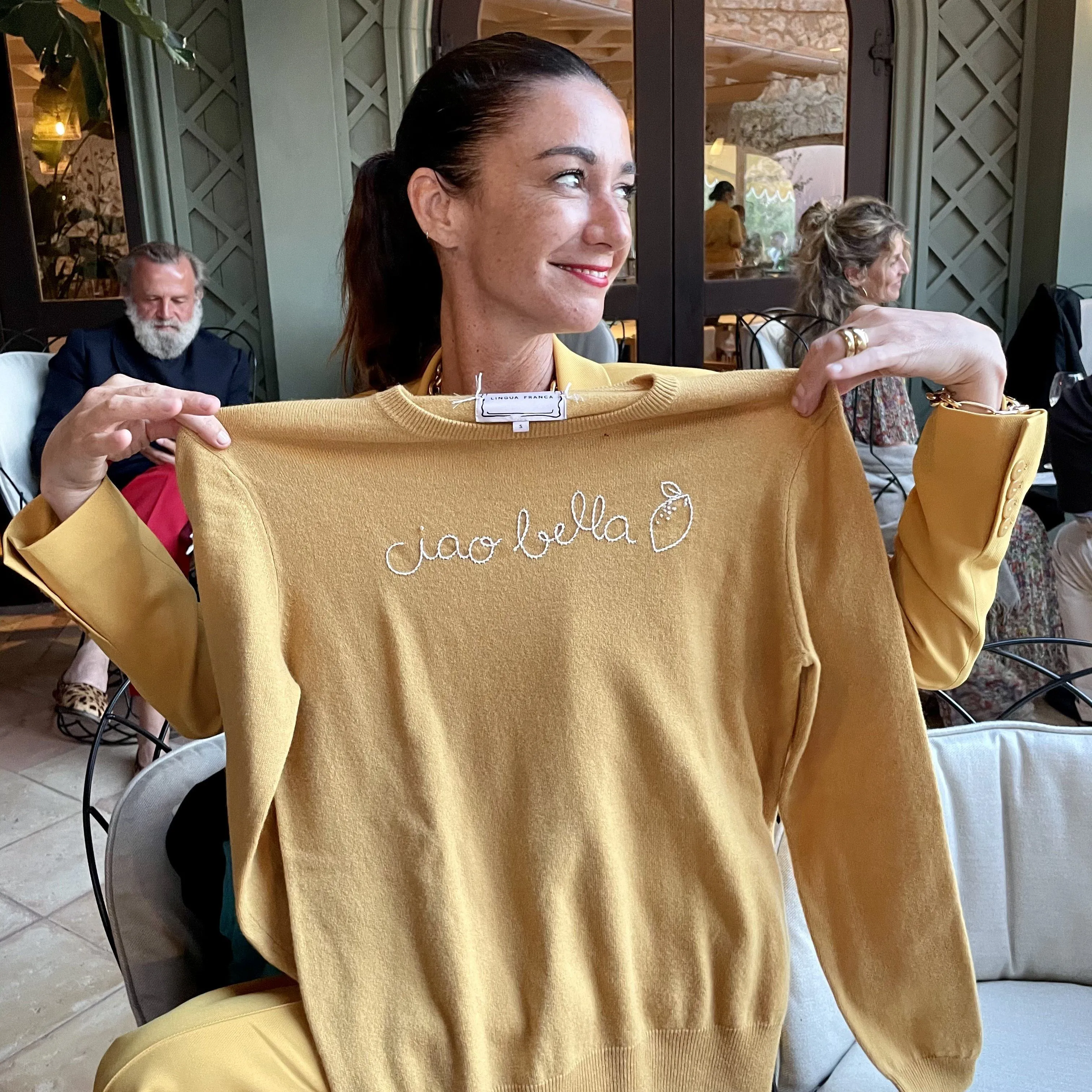 "ciao bella" Crewneck sold by Lingua Franca NYC product image thumbnail 2