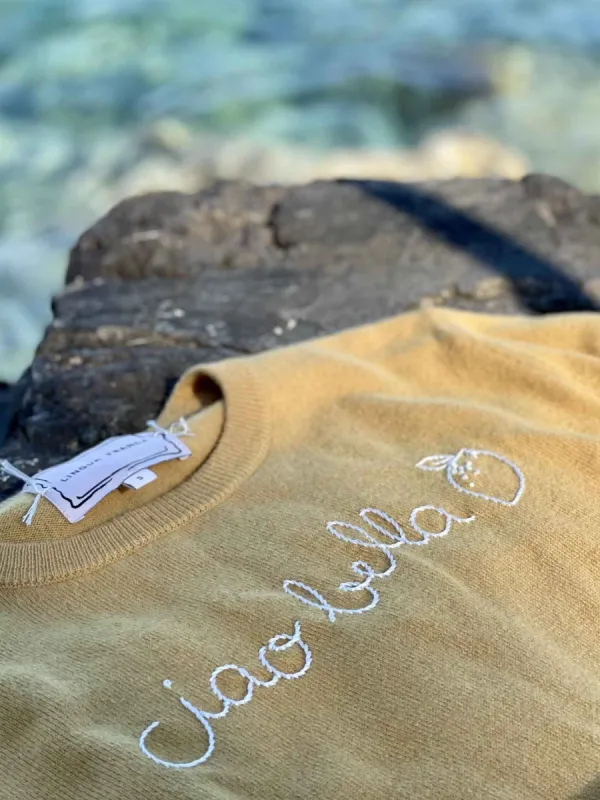 "ciao bella" Crewneck made by Lingua Franca NYC