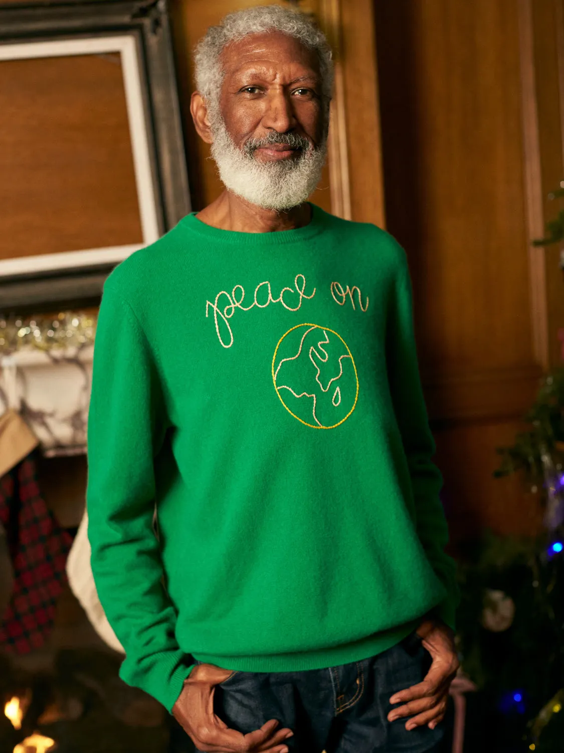 Peace On Earth Crewneck sold by Lingua Franca NYC product image thumbnail 3