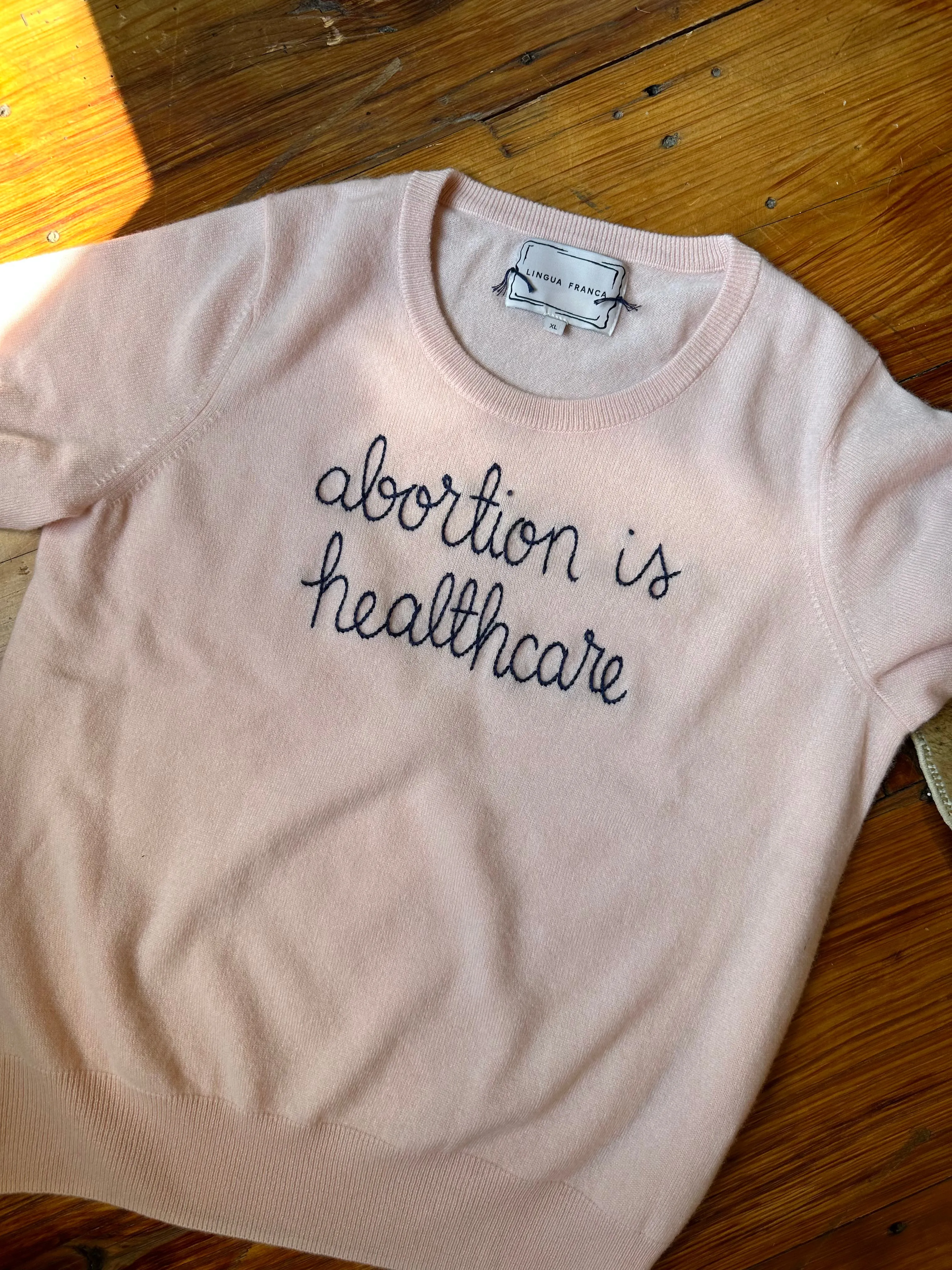 “abortion is healthcare” Crewneck sold by Lingua Franca NYC
