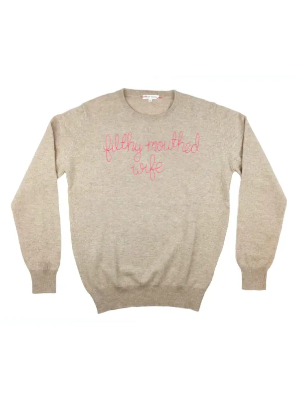 "filthy mouthed wife" Crewneck sold by Lingua Franca NYC