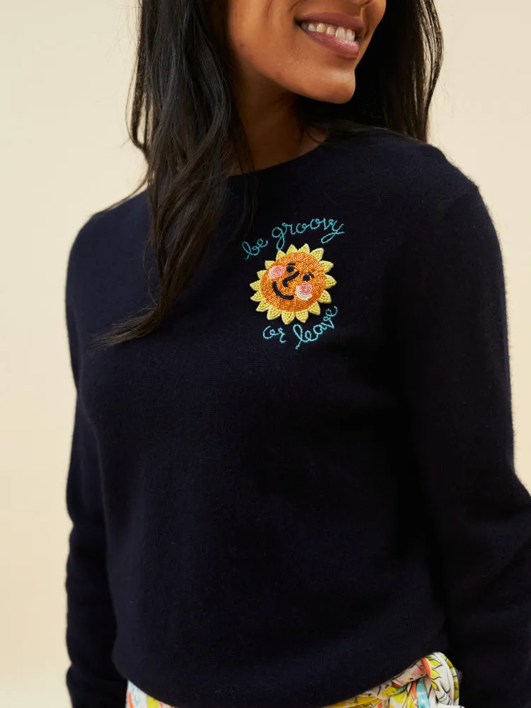 Be Groovy Crewneck sold by Lingua Franca NYC product image thumbnail 2