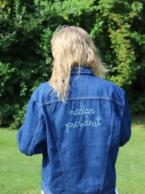 "madam president" Adult Wrangler® Jacket sold by Lingua Franca NYC