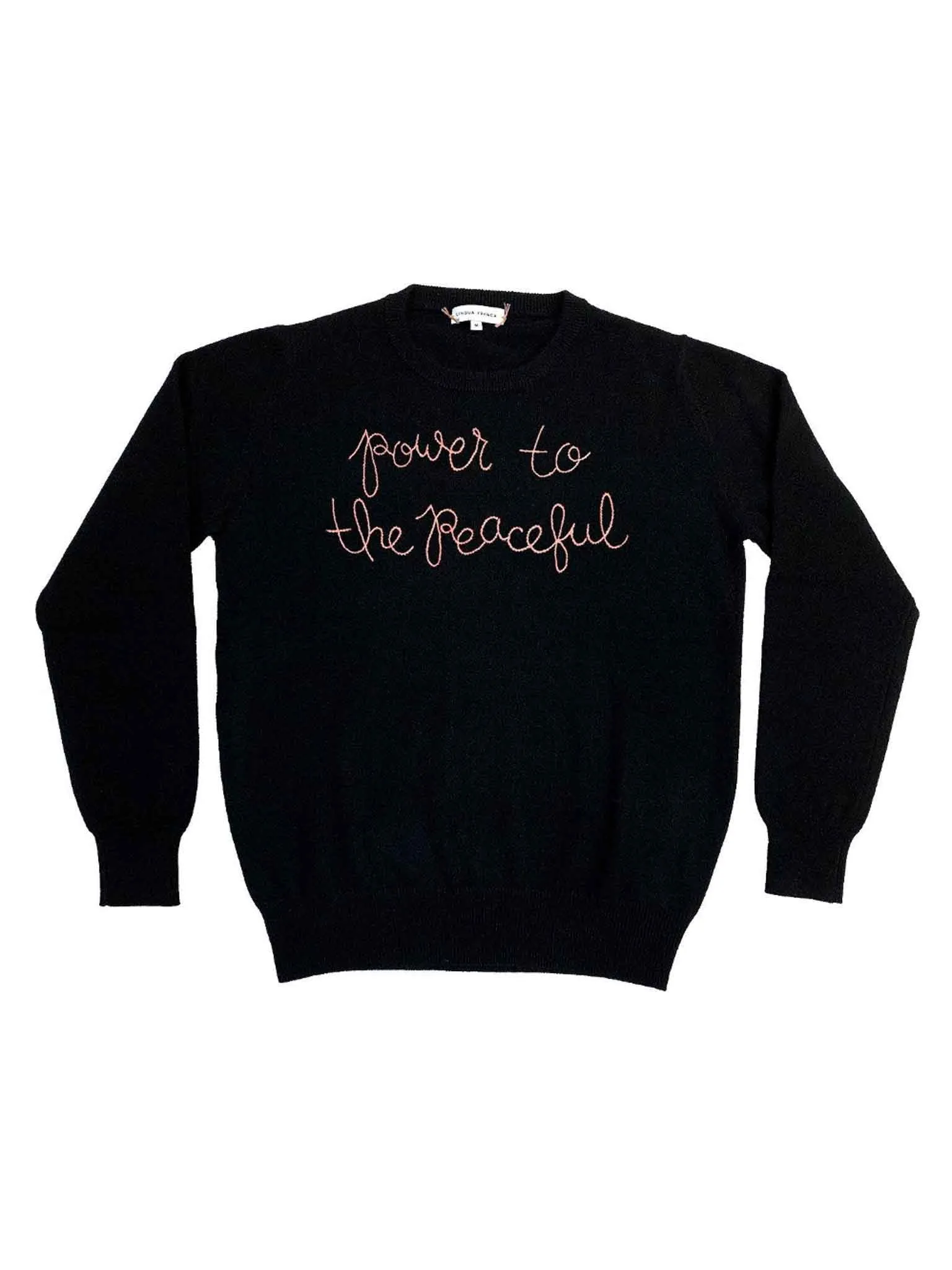 "power to the peaceful" Crewneck sold by Lingua Franca NYC