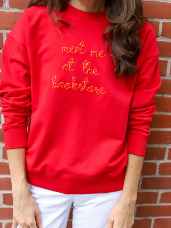 "meet me at the bookstore" Womens Sweatshirt made by Lingua Franca NYC