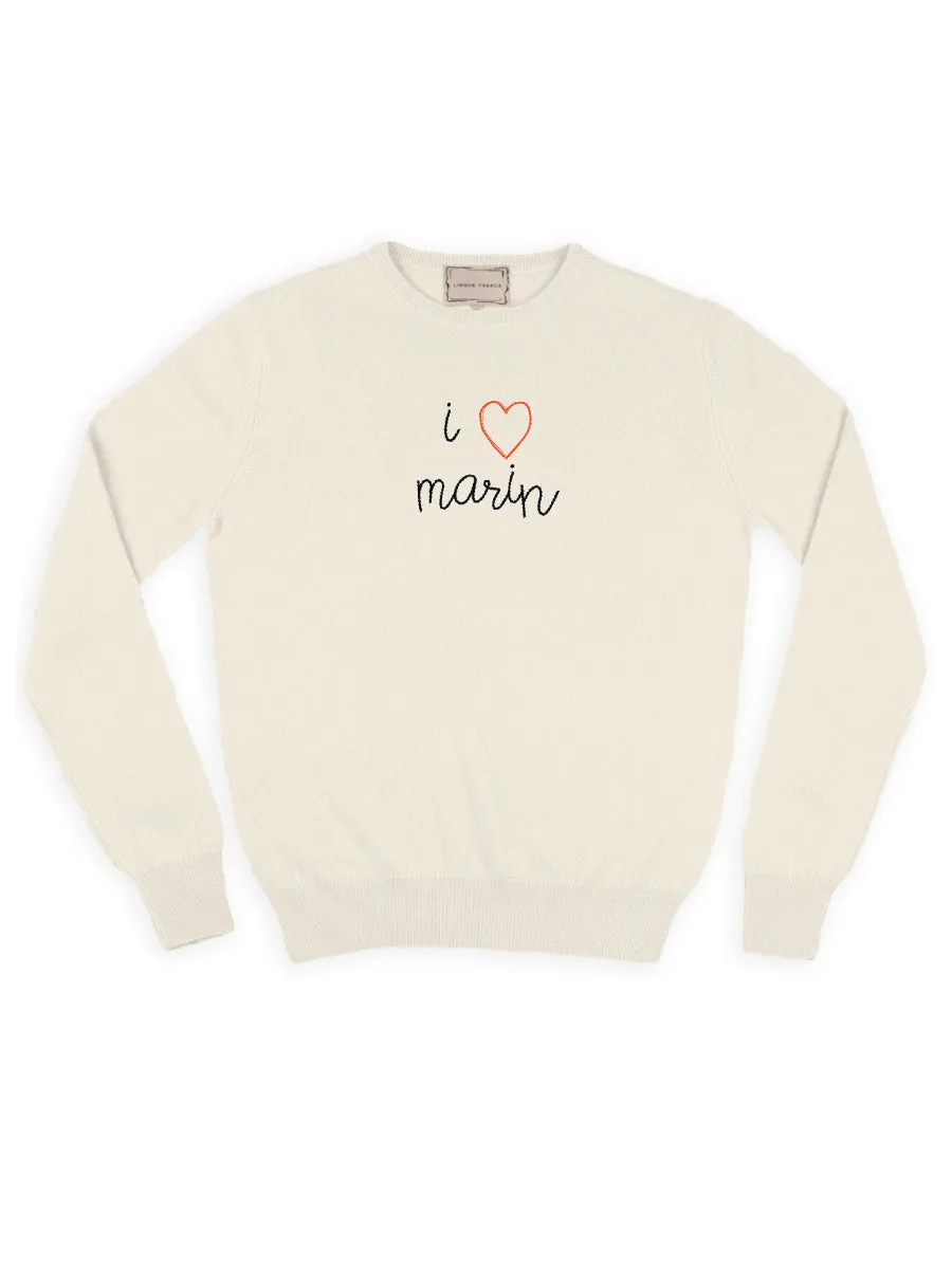 "i heart marin" Crewneck sold by Lingua Franca NYC product image thumbnail 2