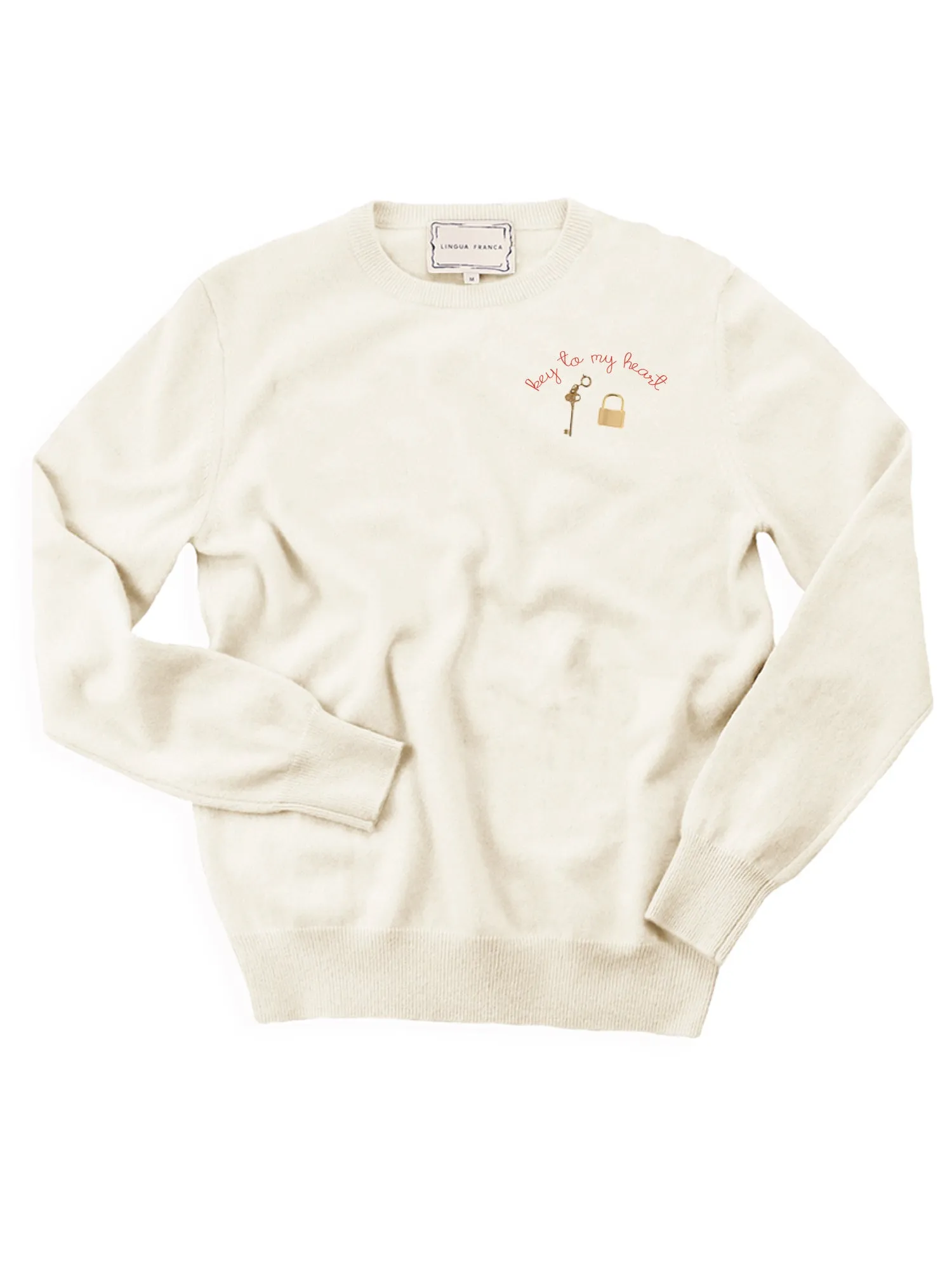 Key to my Heart Crewneck sold by Lingua Franca NYC product image thumbnail 3