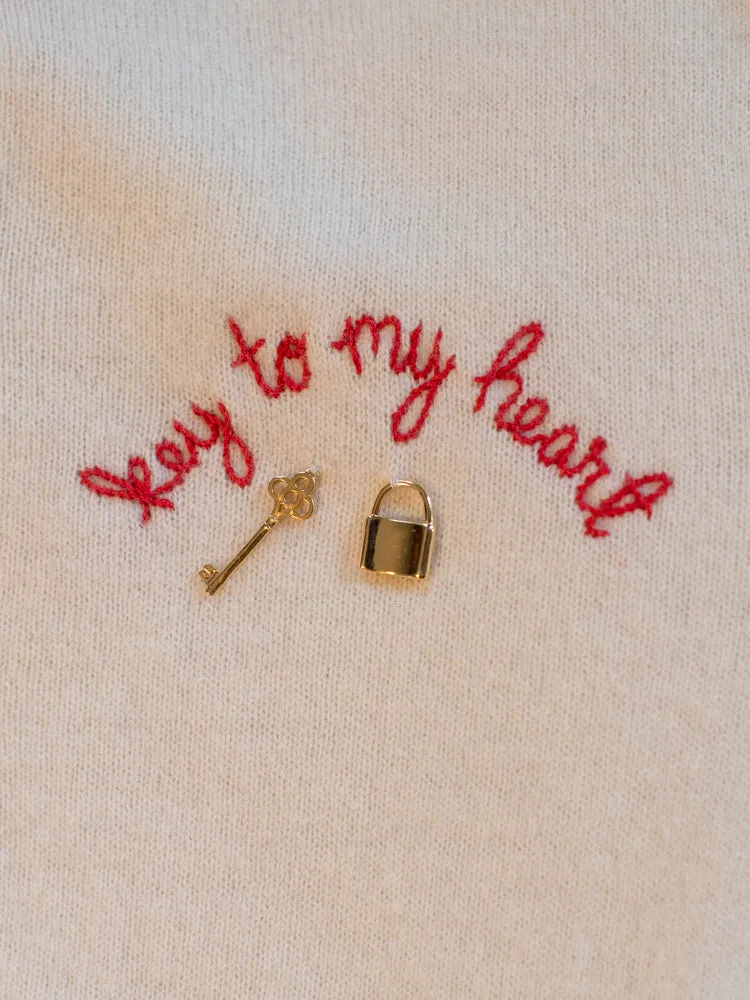 Key to my Heart Crewneck sold by Lingua Franca NYC product image thumbnail 2