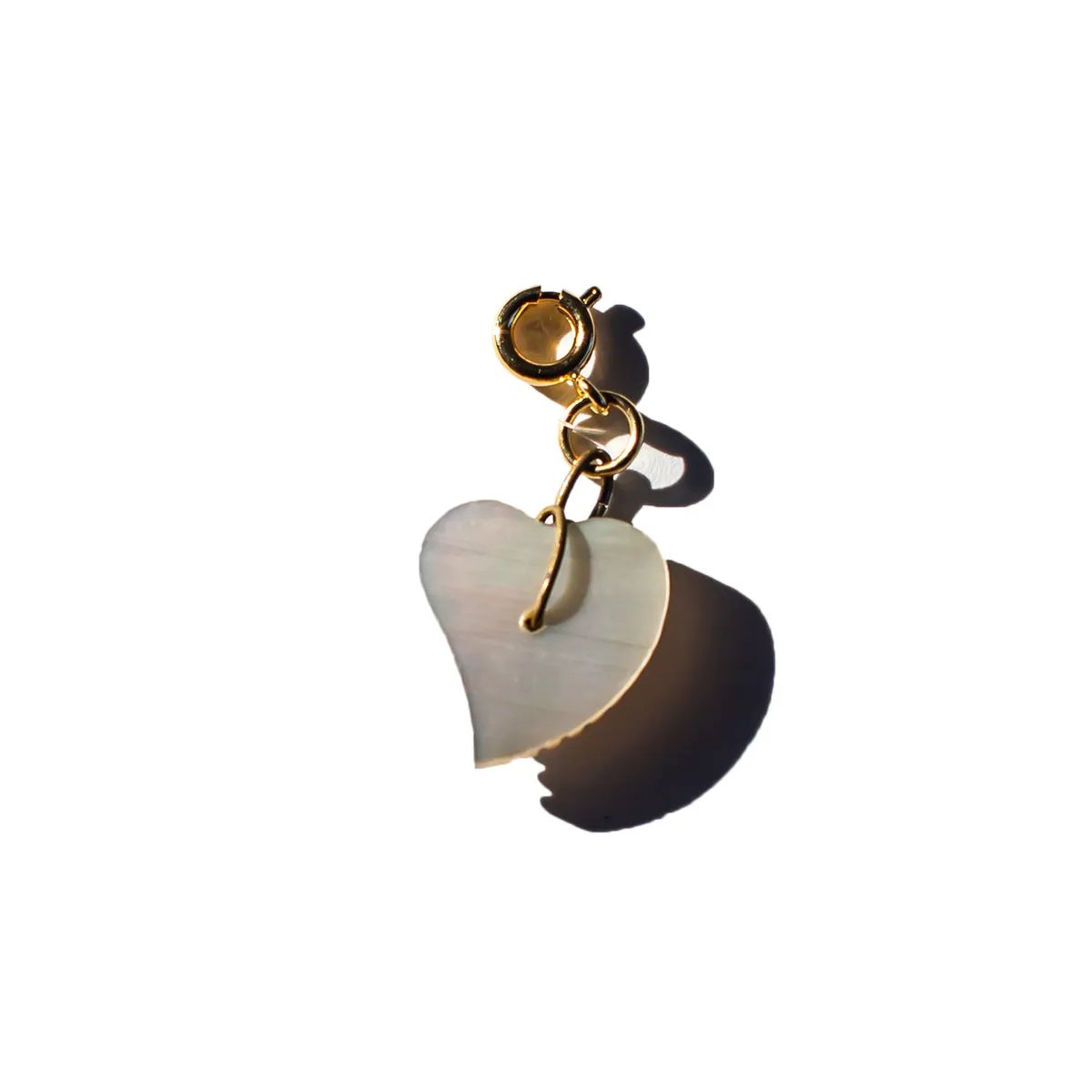 Vintage Mother of Pearl Heart Charm sold by Lingua Franca NYC product image thumbnail 2