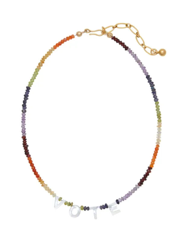 Vote Rainbow Necklace made by Lingua Franca NYC