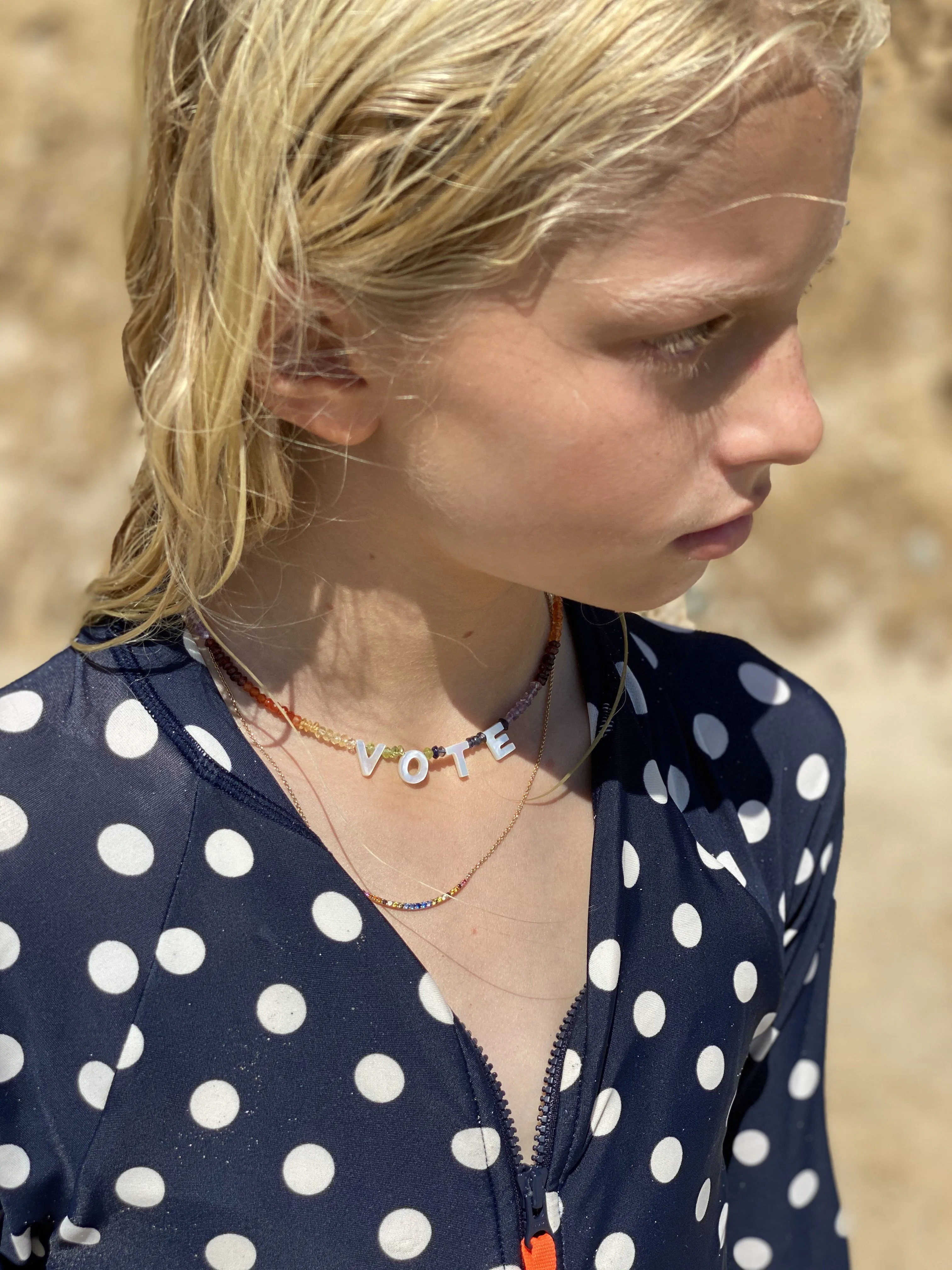 Vote Rainbow Necklace sold by Lingua Franca NYC product image thumbnail 3