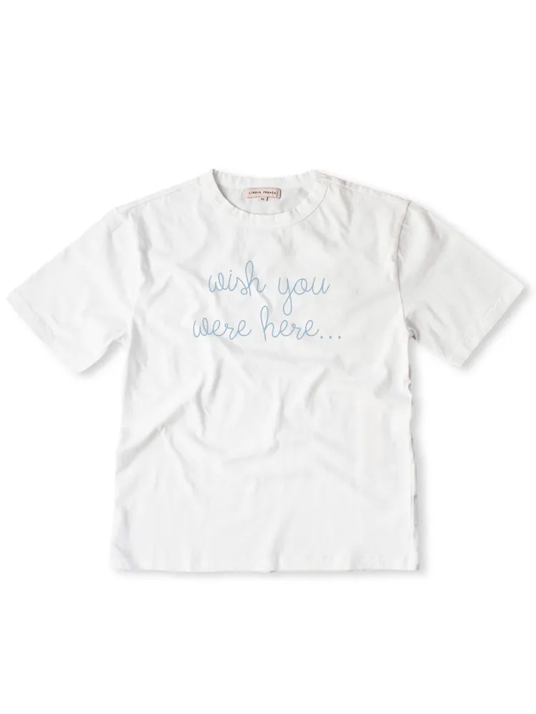"wish you were here..." T-Shirt sold by Lingua Franca NYC product image thumbnail 2