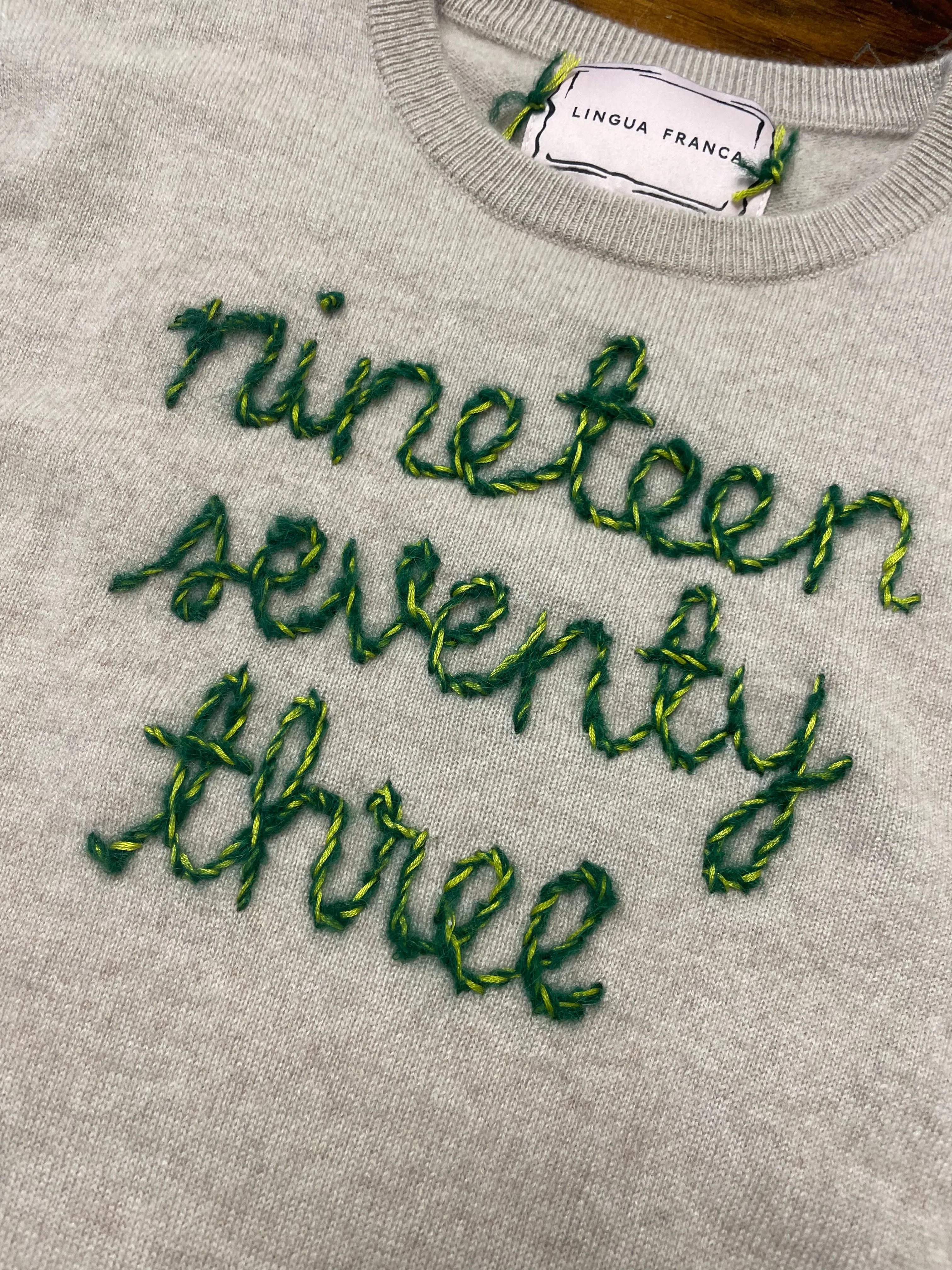 "nineteen seventy three" Crewneck sold by Lingua Franca NYC product image thumbnail 2