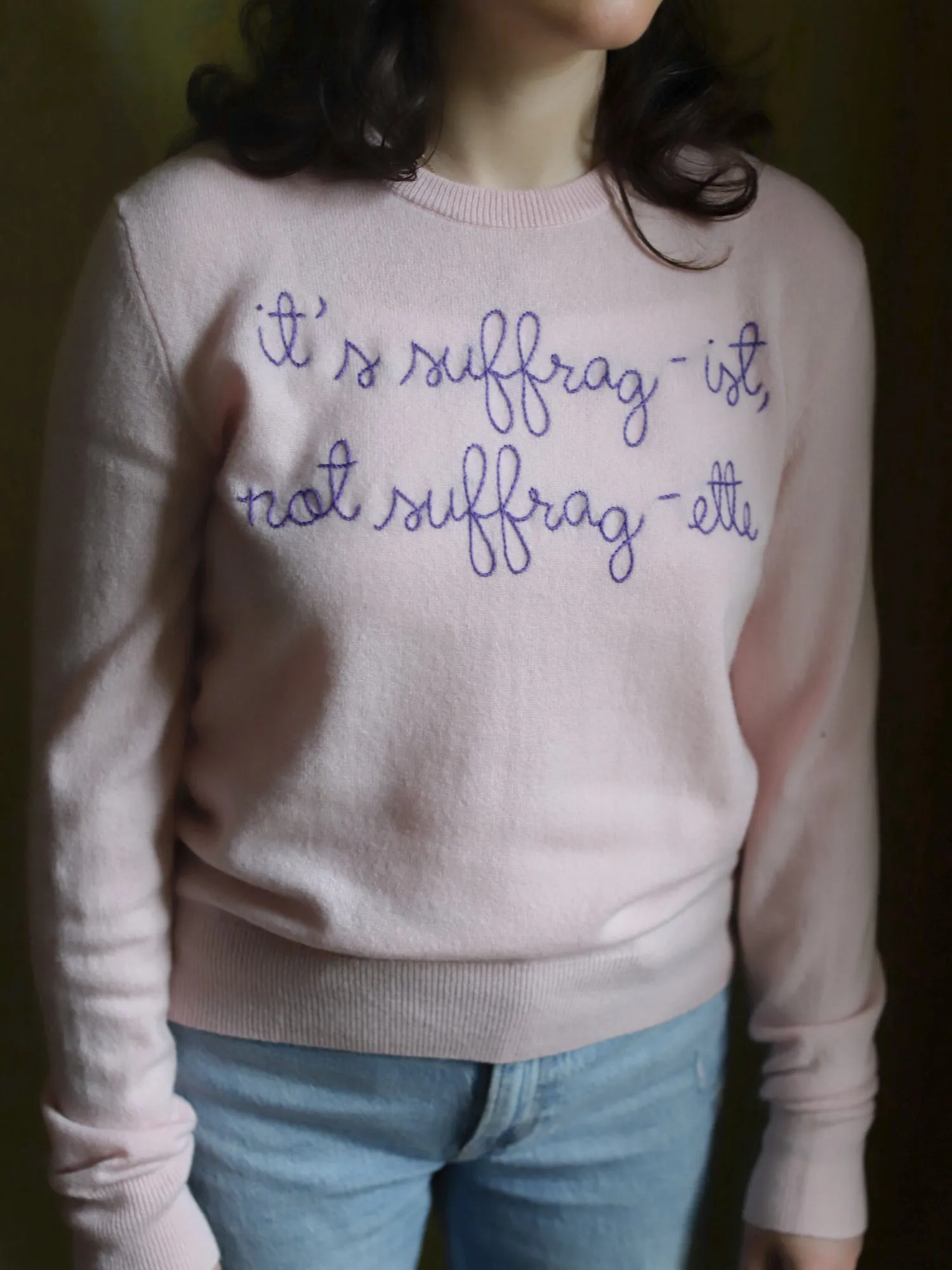 "it's suffrag-ist, not suffrag-ette" Crewneck sold by Lingua Franca NYC product image thumbnail 2