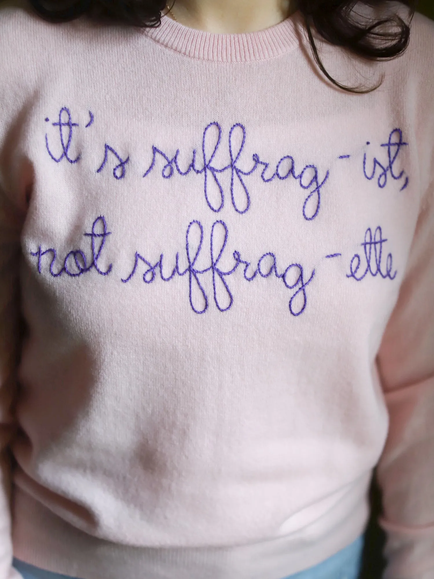 "it's suffrag-ist, not suffrag-ette" Crewneck sold by Lingua Franca NYC product image thumbnail 5