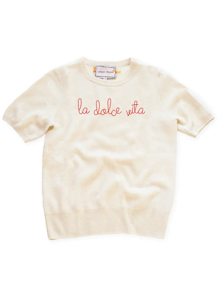 "la dolce vita" Short Sleeve sold by Lingua Franca NYC product image thumbnail 2