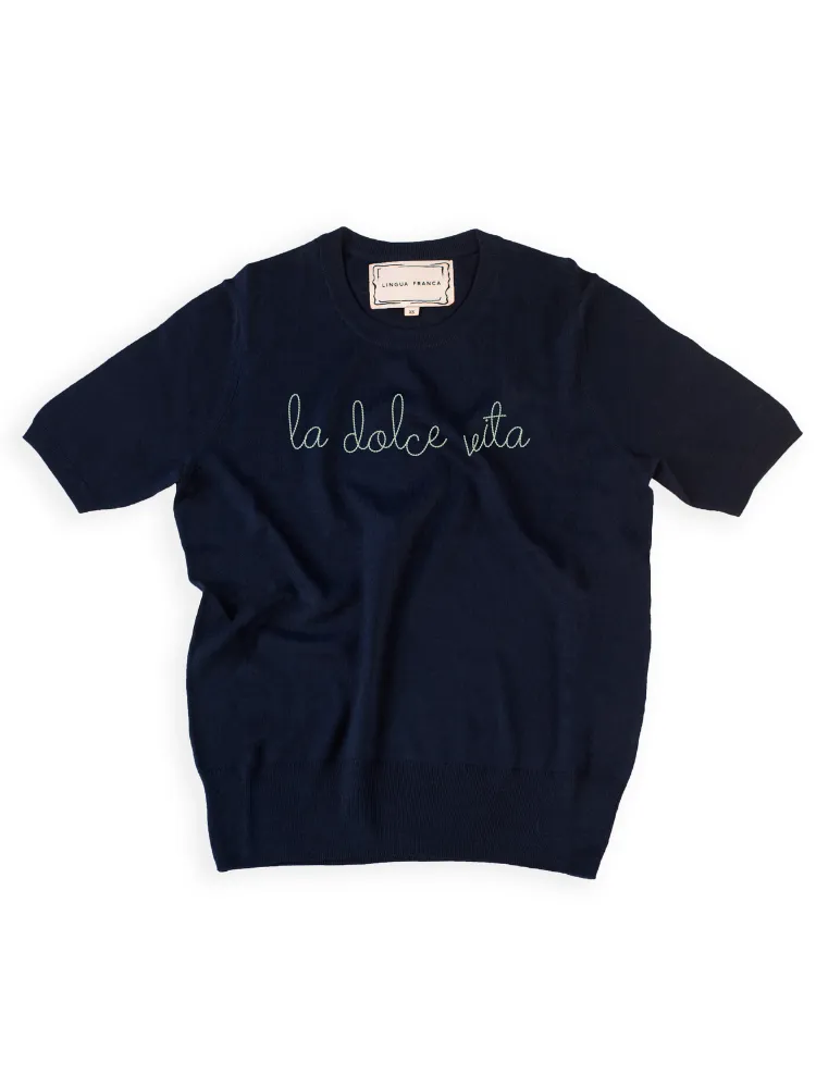 "la dolce vita" Short Sleeve sold by Lingua Franca NYC product image thumbnail 5