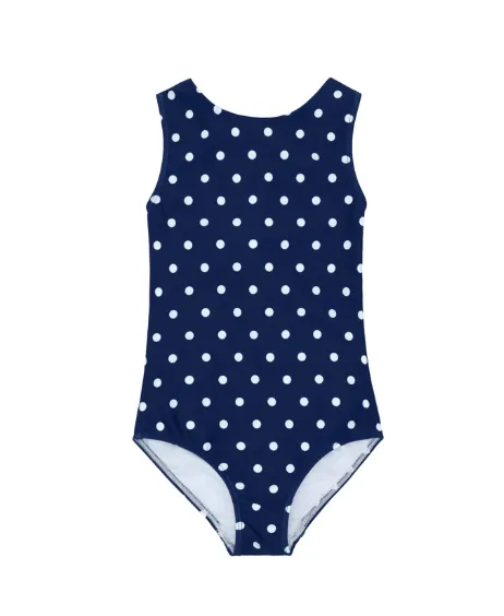 girls atlantic dot double bow one piece sold by Lingua Franca NYC