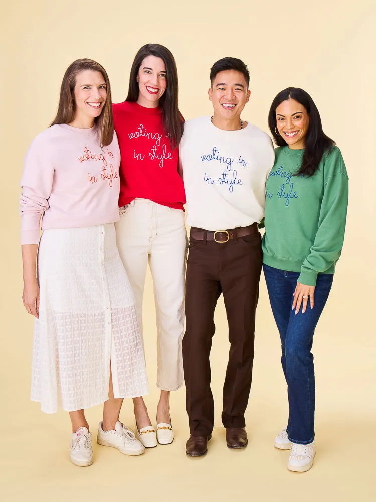 "voting is in style" Women's Sweatshirt sold by Lingua Franca NYC product image thumbnail 2