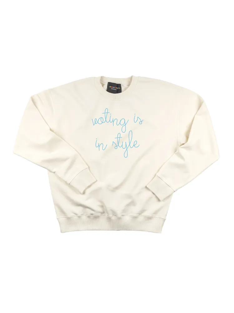 "voting is in style" Women's Sweatshirt sold by Lingua Franca NYC