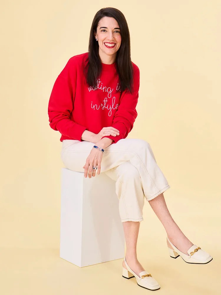 "voting is in style" Women's Sweatshirt sold by Lingua Franca NYC product image thumbnail 5