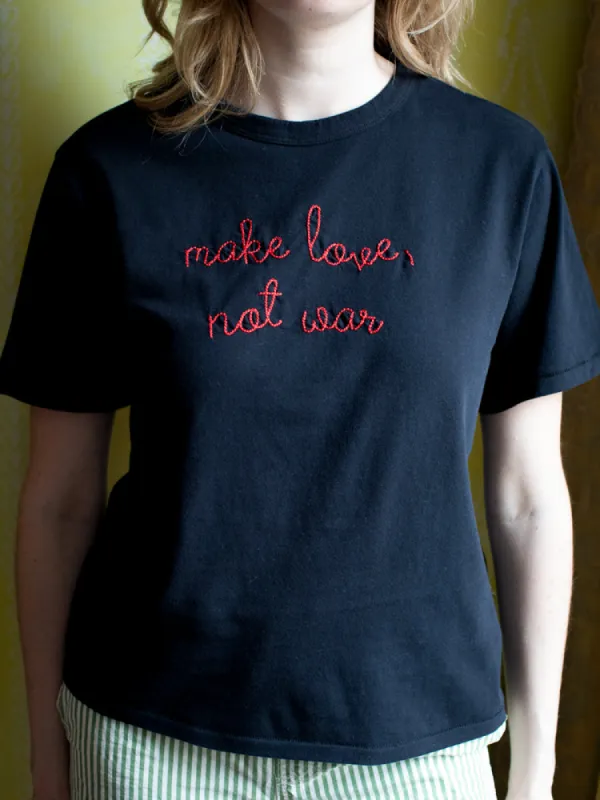 "make love, not war" T-Shirt sold by Lingua Franca NYC