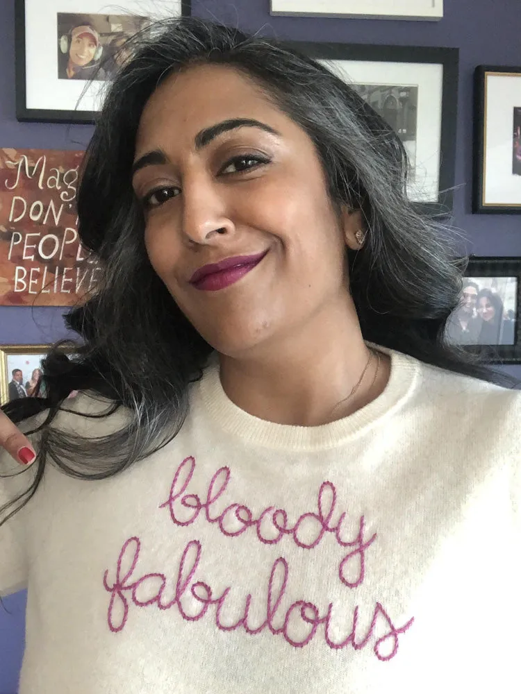 "bloody fabulous" Women's Crewneck sold by Lingua Franca NYC product image thumbnail 2