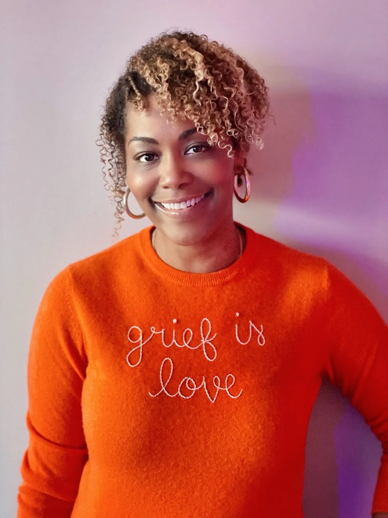 "grief is love" Crewneck sold by Lingua Franca NYC