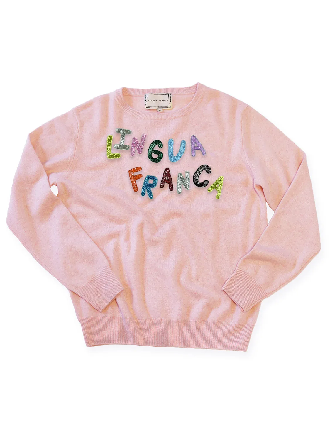 Beaded Lingua Franca Crewneck sold by Lingua Franca NYC product image thumbnail 2
