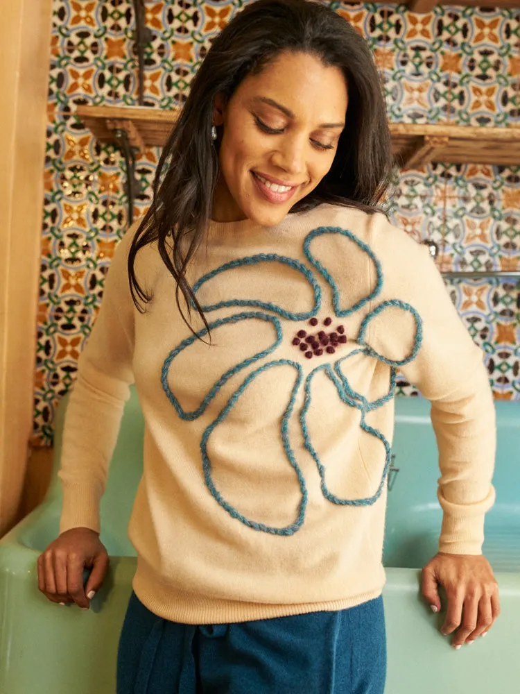 Big Daisy Crewneck sold by Lingua Franca NYC product image thumbnail 4