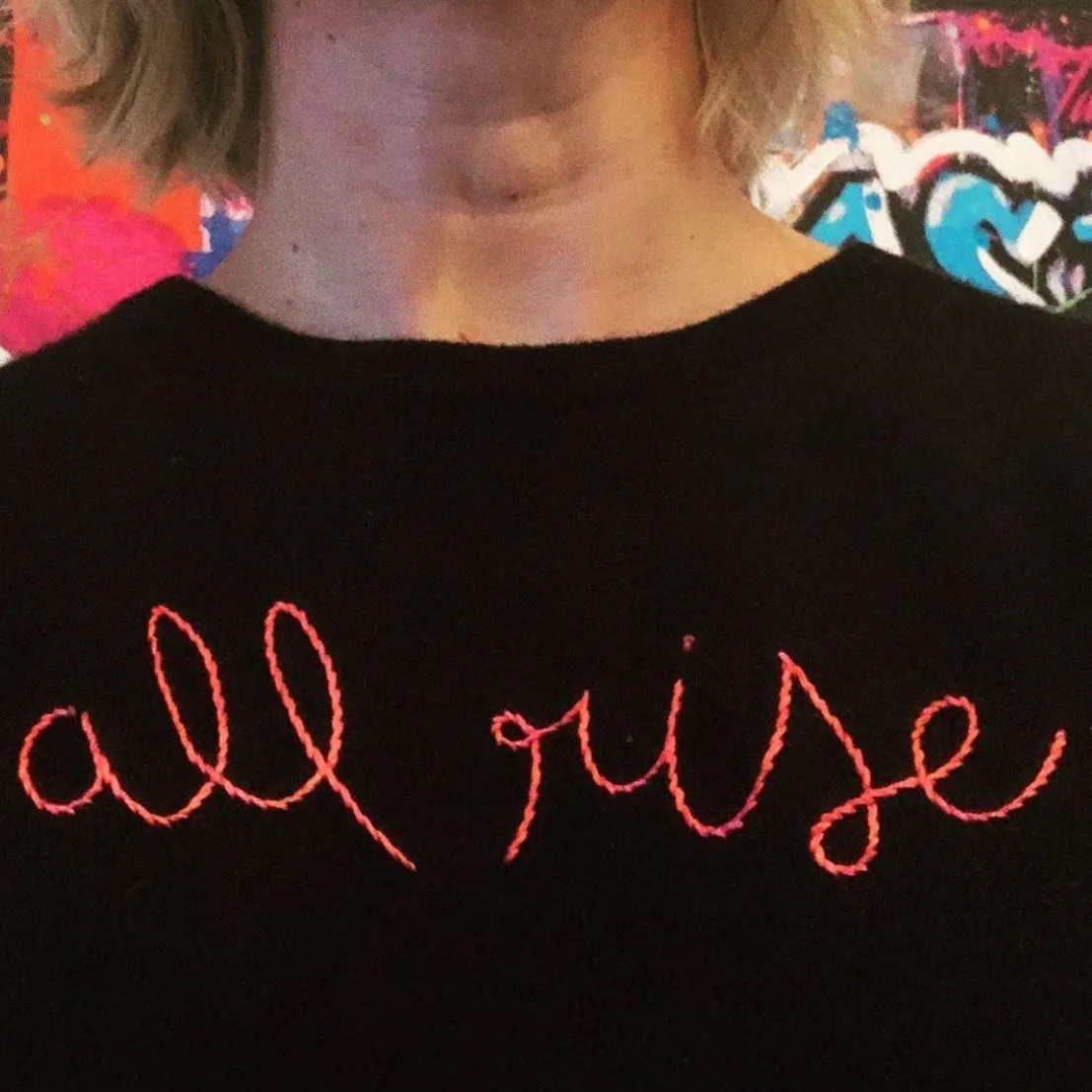 "all rise" Crewneck sold by Lingua Franca NYC product image thumbnail 3