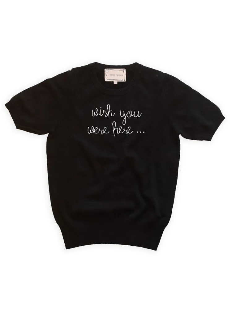 "wish you were here..." Short Sleeve sold by Lingua Franca NYC