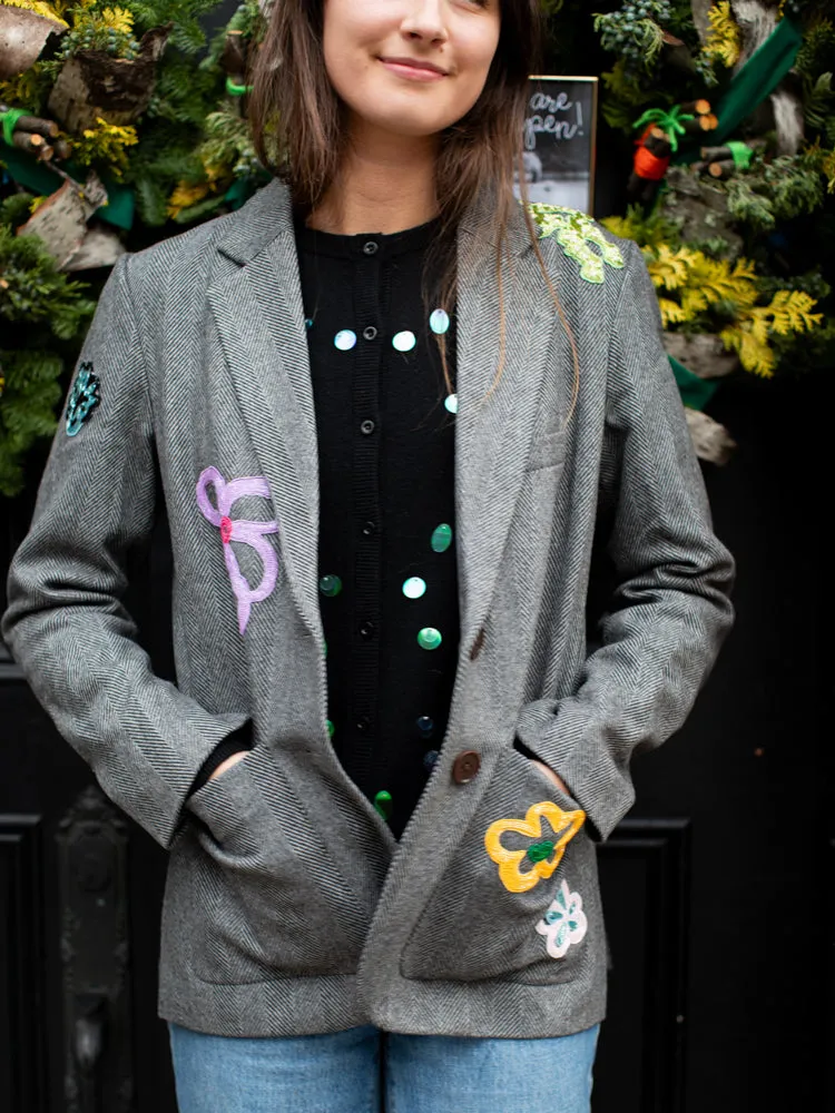 Delia Herringbone Blazer sold by Lingua Franca NYC product image thumbnail 3