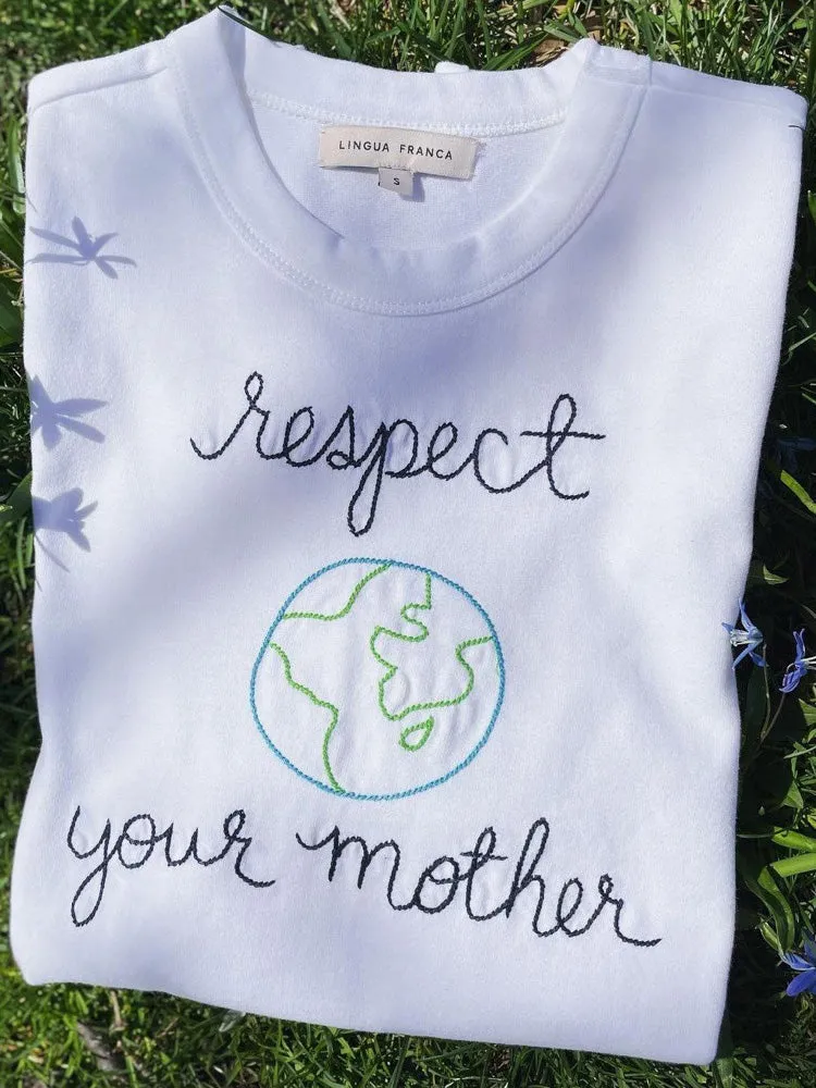 "respect your mother" Short Sleeve T-shirt sold by Lingua Franca NYC product image thumbnail 3