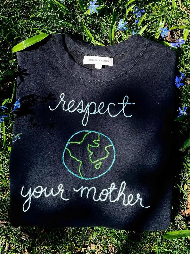 "respect your mother" Short Sleeve T-shirt sold by Lingua Franca NYC product image thumbnail 4