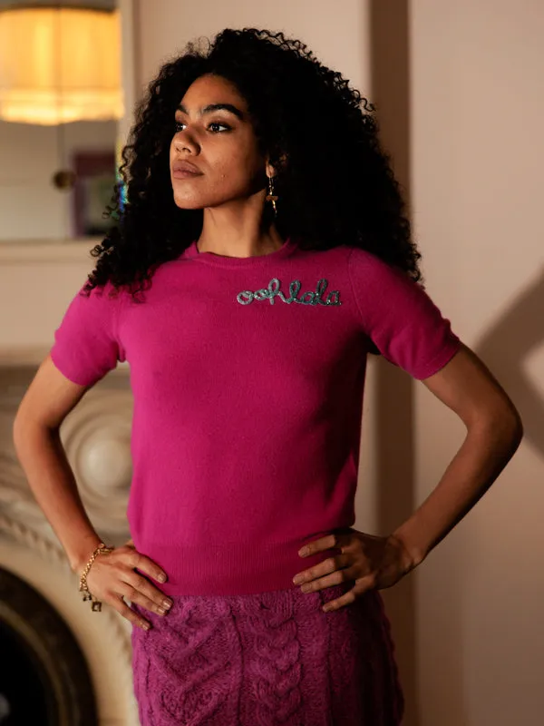 Ooh-la-la Beaded Short Sleeve sold by Lingua Franca NYC