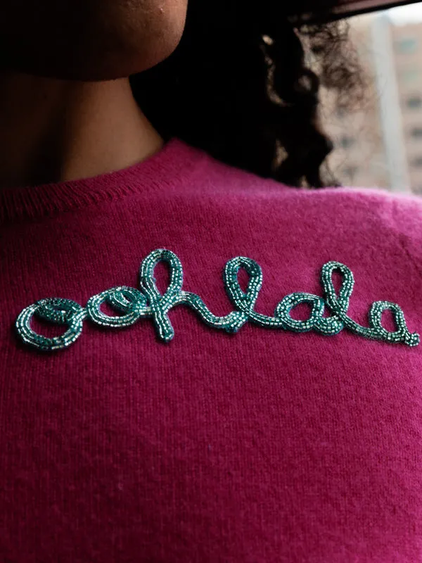 Ooh-la-la Beaded Short Sleeve sold by Lingua Franca NYC product image thumbnail 3