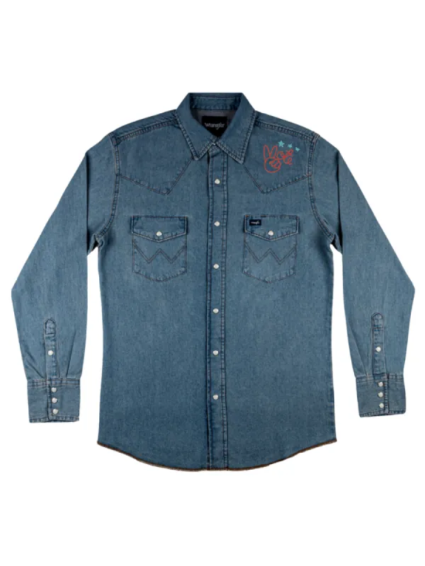 Peace and Vote Men's Wrangler® Shirt sold by Lingua Franca NYC