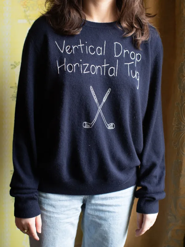 "vertical drop horizontal tug" Crewneck sold by Lingua Franca NYC