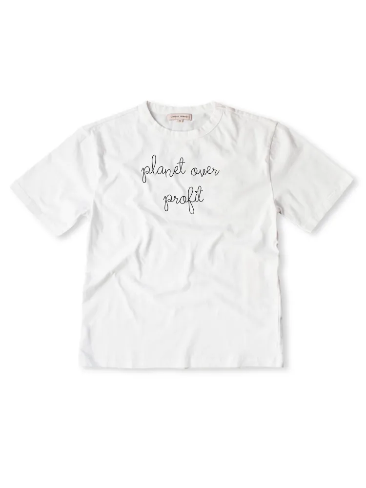 "planet over profit" T-Shirt sold by Lingua Franca NYC
