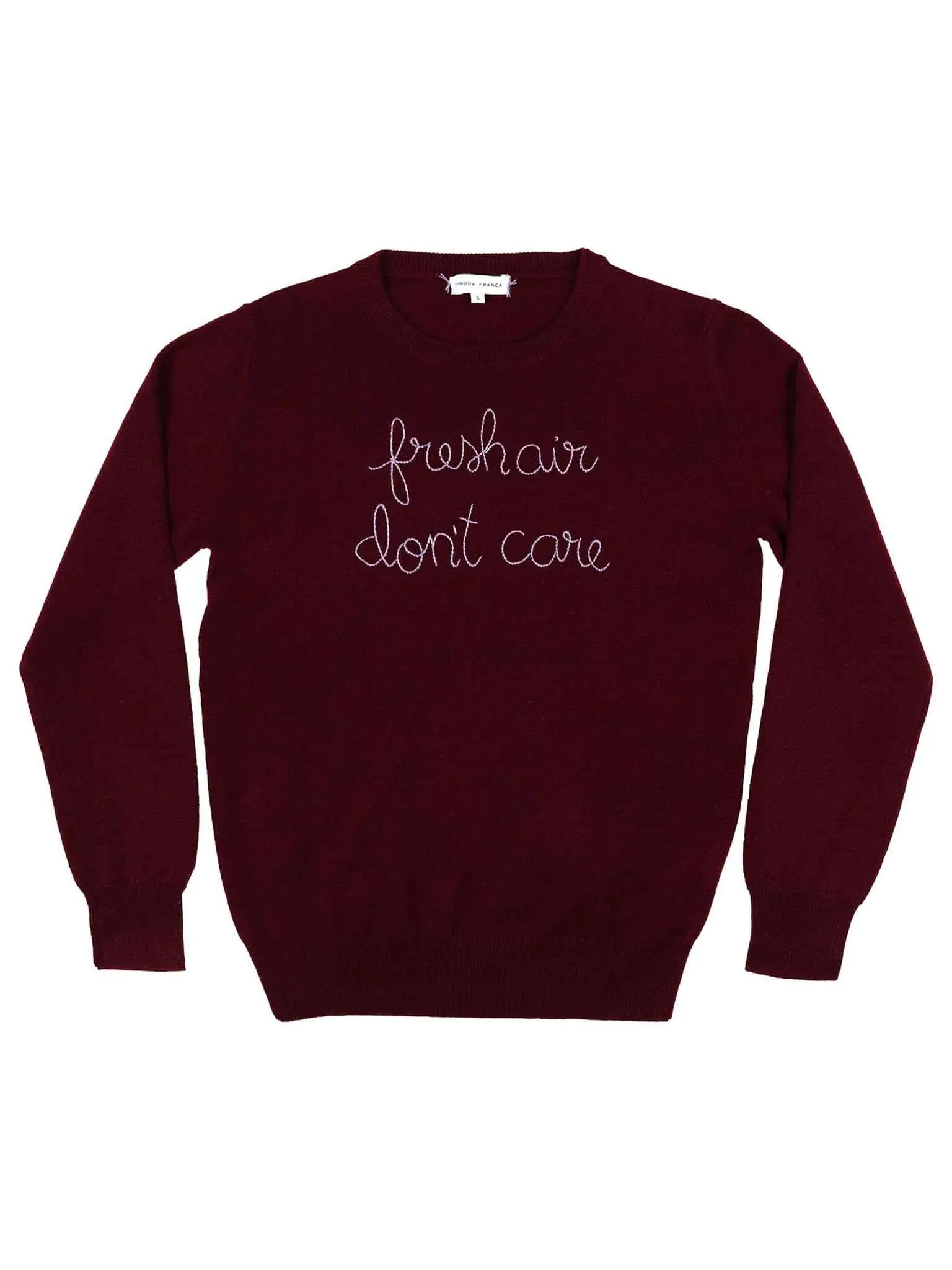 "fresh air don't care" Crewneck sold by Lingua Franca NYC