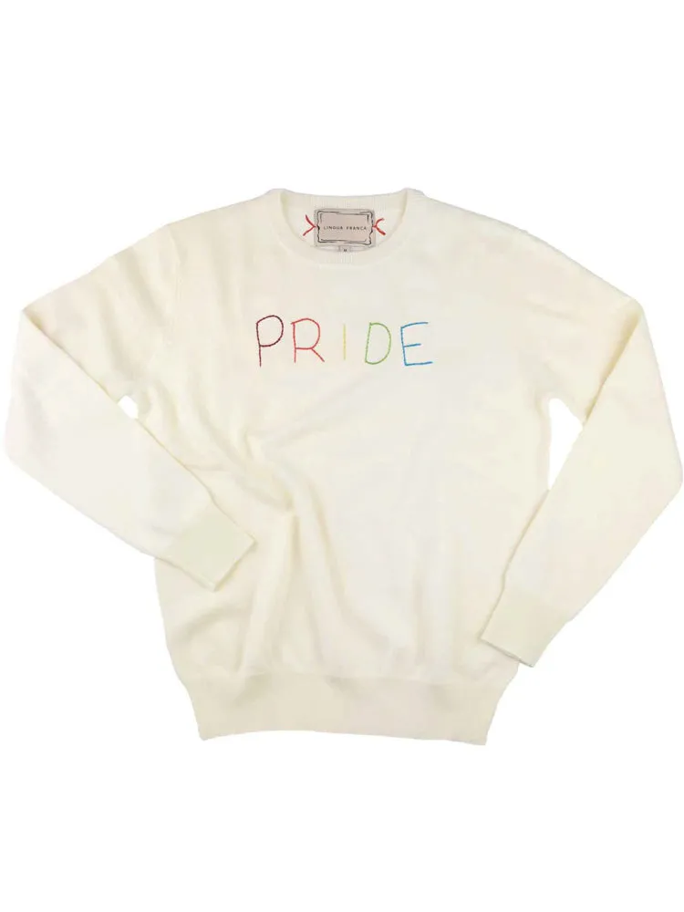 "PRIDE" Crewneck sold by Lingua Franca NYC