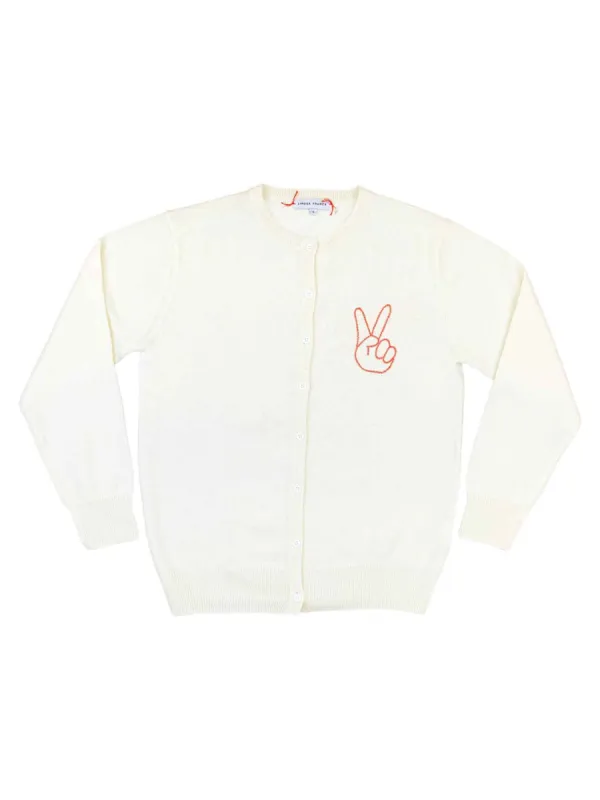 Peace Sign Cardigan sold by Lingua Franca NYC