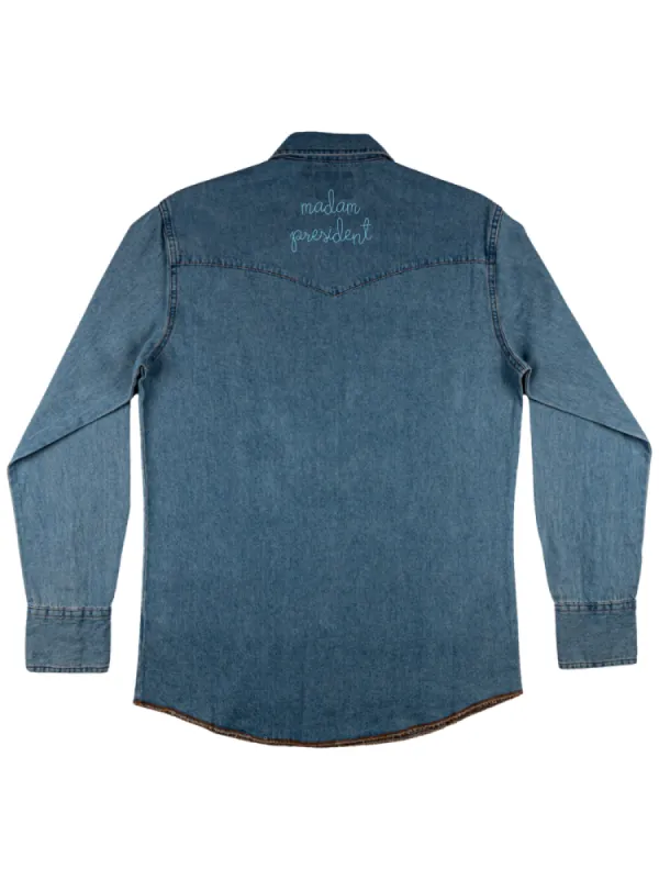 "madam president" Women's Wrangler® Shirt sold by Lingua Franca NYC