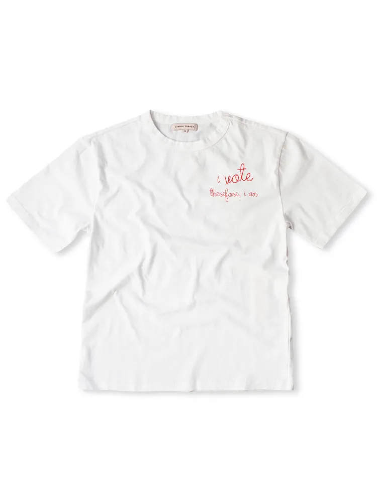 "i vote therefore i am" Women's T-Shirt sold by Lingua Franca NYC product image thumbnail 2