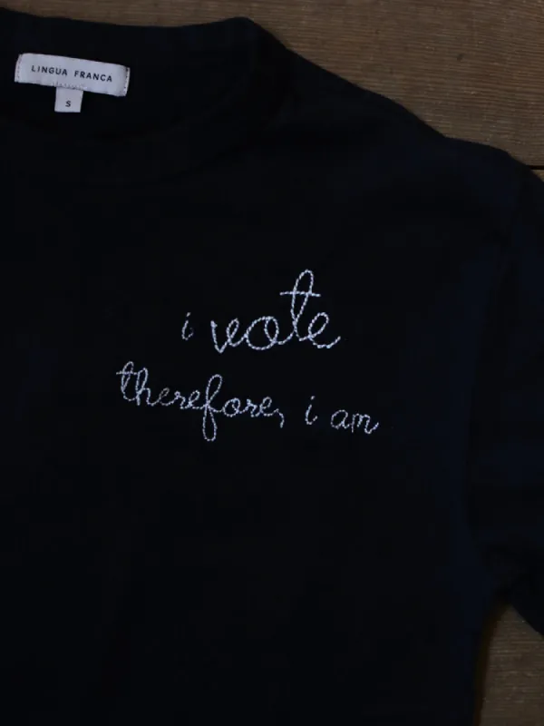 "i vote therefore i am" Women's T-Shirt sold by Lingua Franca NYC