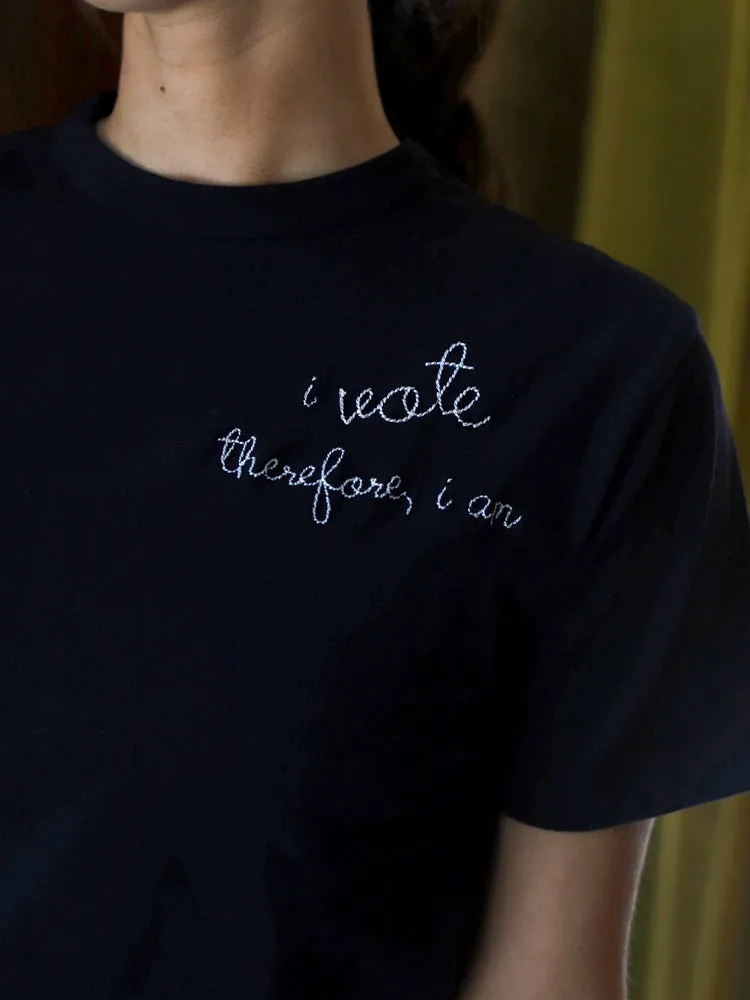 "i vote therefore i am" Women's T-Shirt sold by Lingua Franca NYC product image thumbnail 4