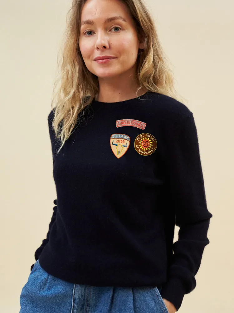Custom Patch Crewneck sold by Lingua Franca NYC product image thumbnail 3